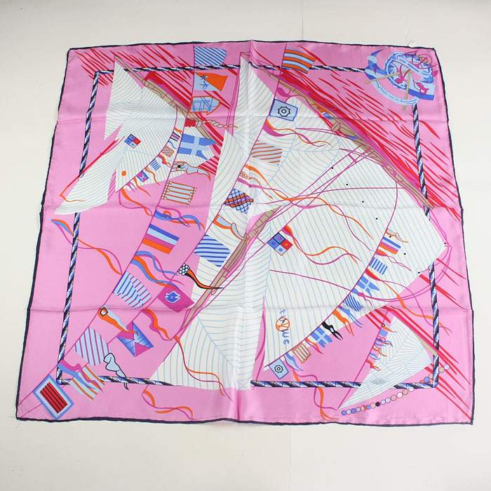 hermes 100% silk scarf pink 90 x 90